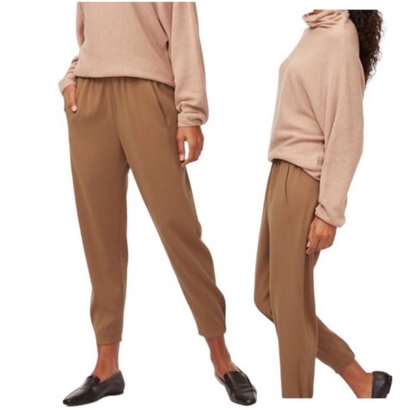 (SOLD) Aritzia Babaton Dexter Pants Sz S Brown Pumpkin Fabric Made in Japan - Picture 5 of 9